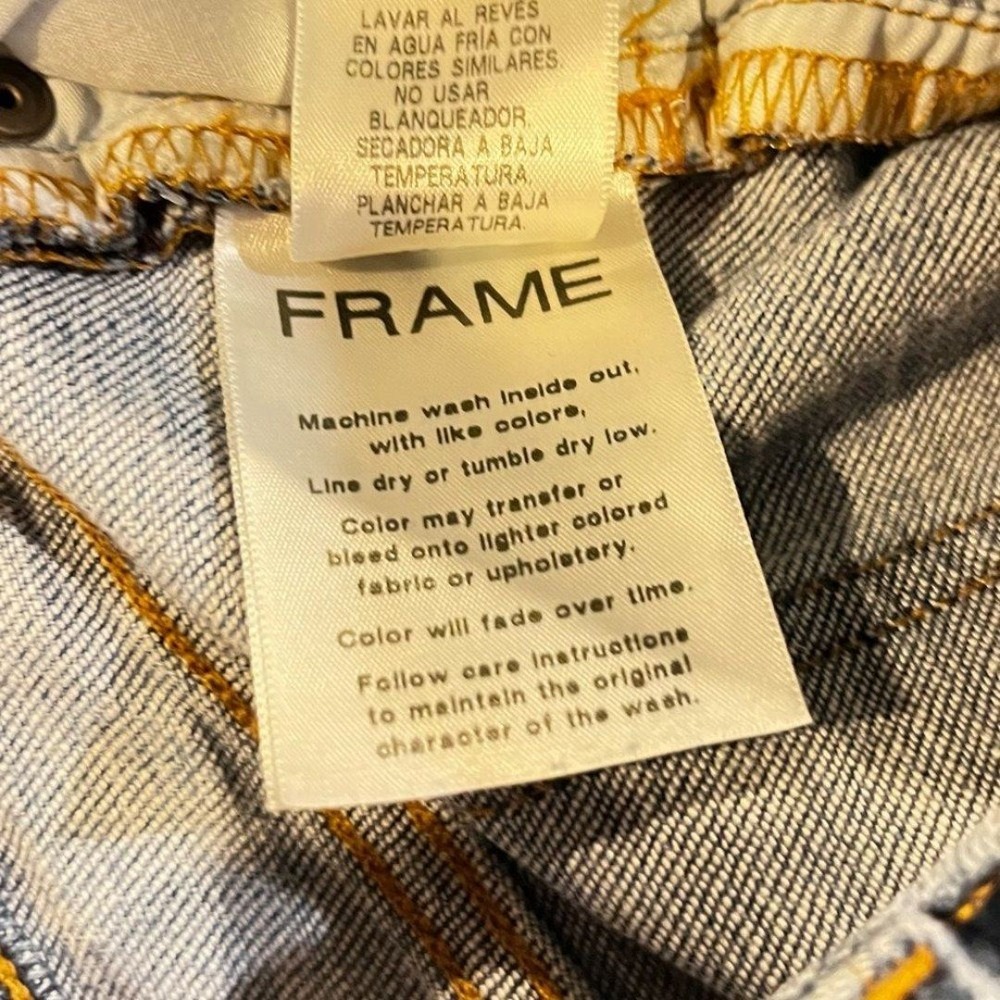 Frame Distressed Blue‎ Denim Le Beau Cropped Jeans Women's Size 25 - Picture 6 of 10